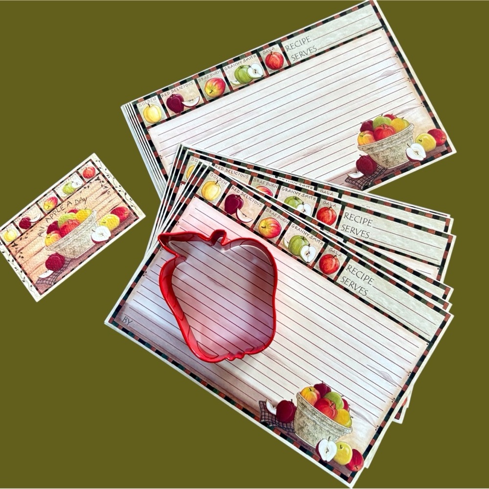 Apple recipe cards and cookie cutter gift set